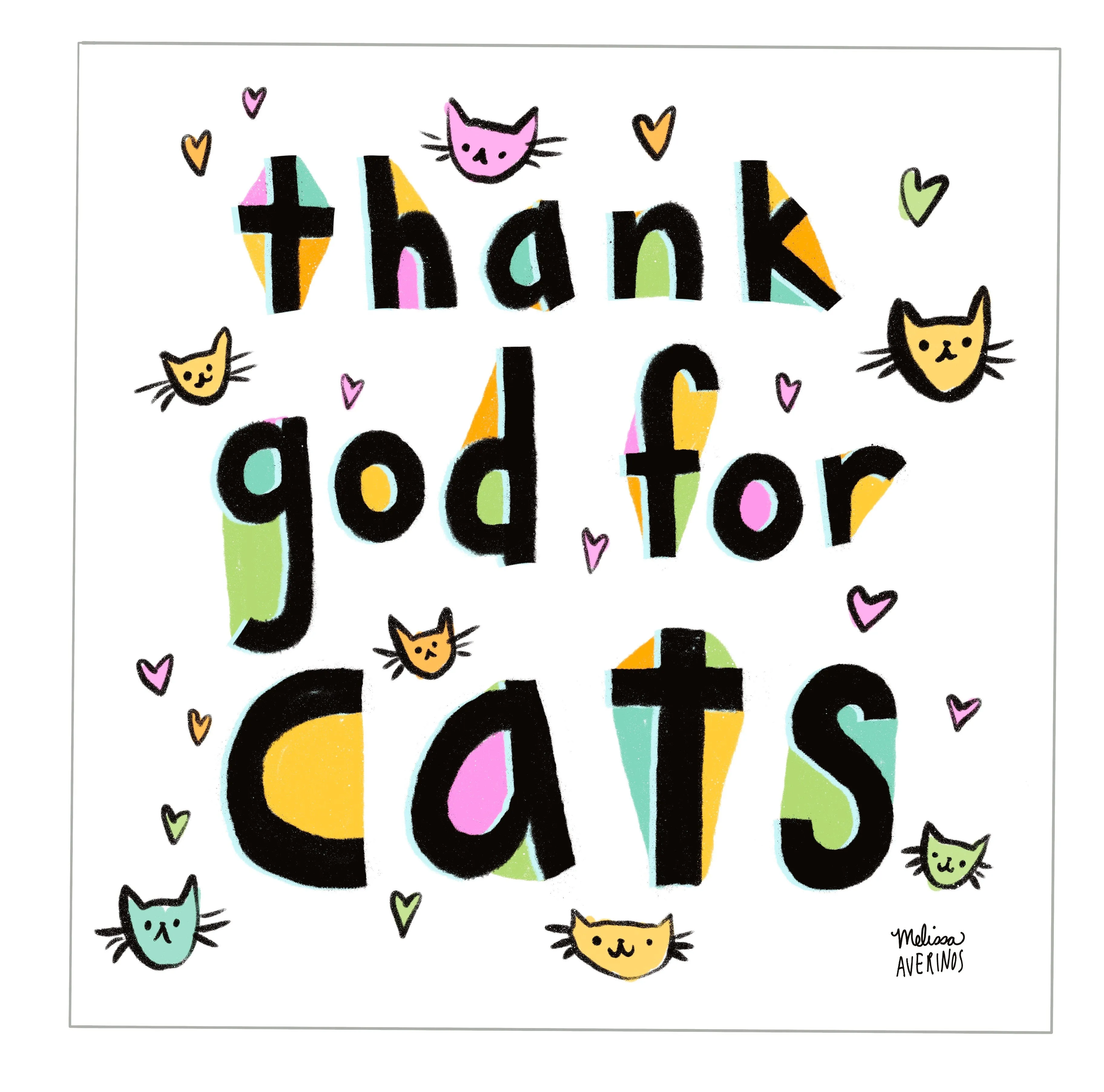 THANK GOD FOR CATS sticker