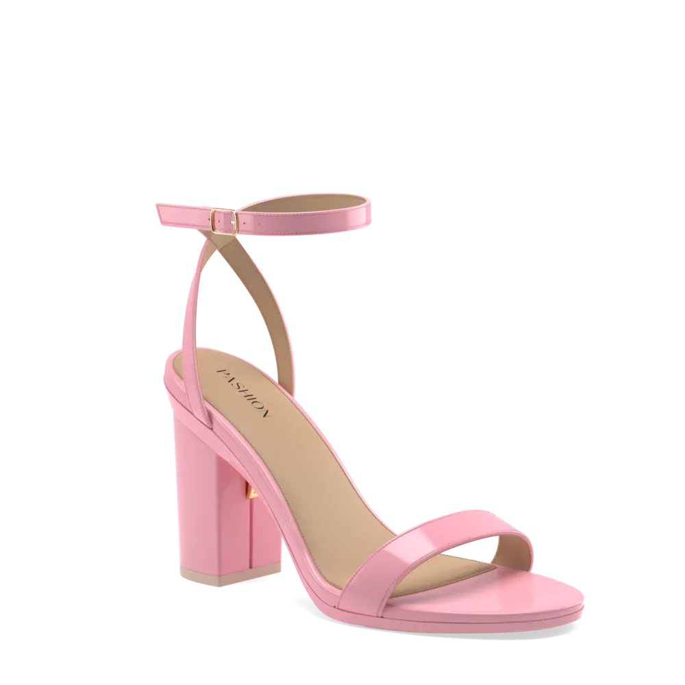 The Brenna - Pink Patent 4 Block - FINAL SALE