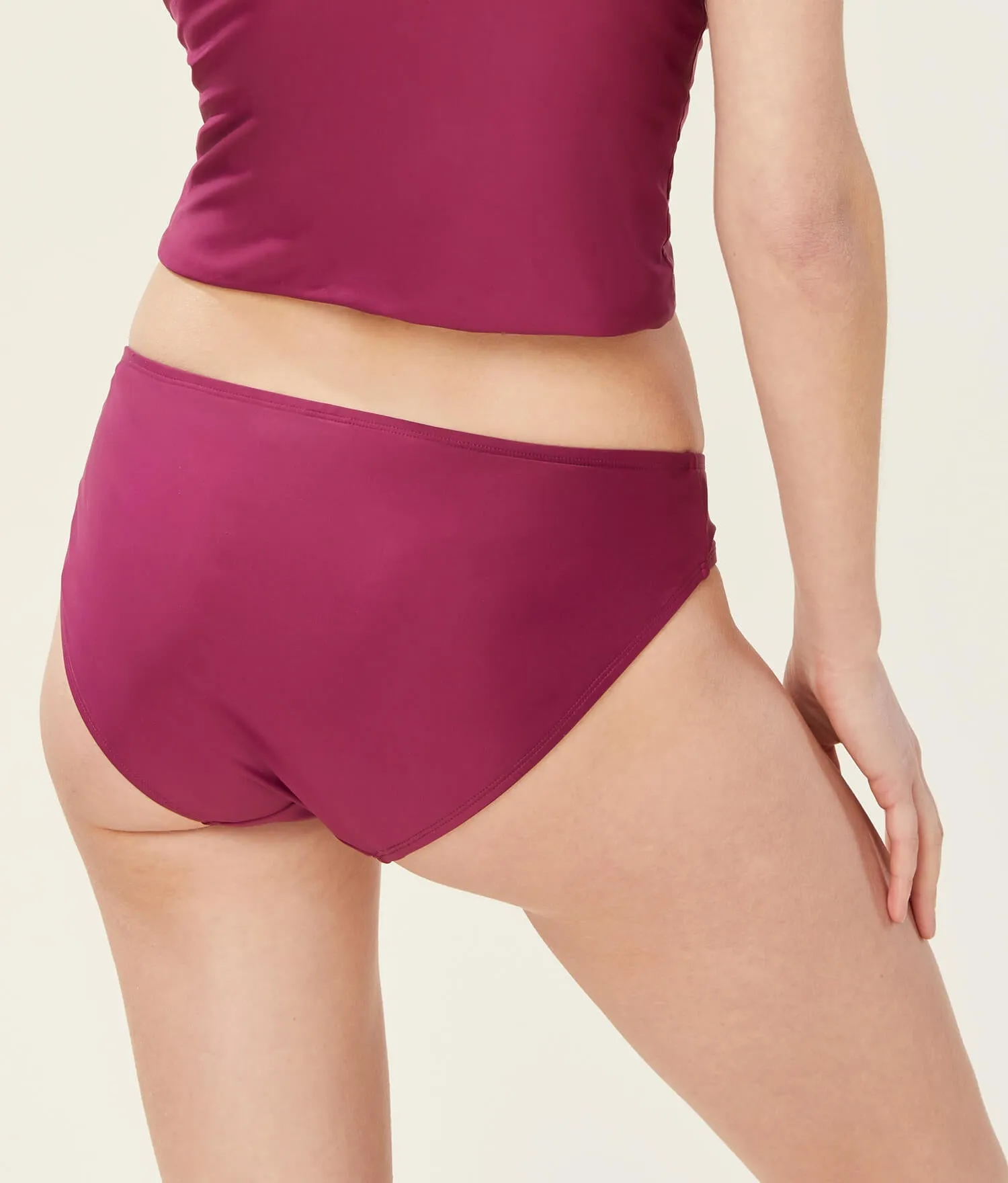 The Classic Bikini Bottom - Glossy Eco Nylon - Plum (Archive)