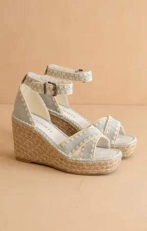 The Essie Espadrille Slide with Embroidered Straps