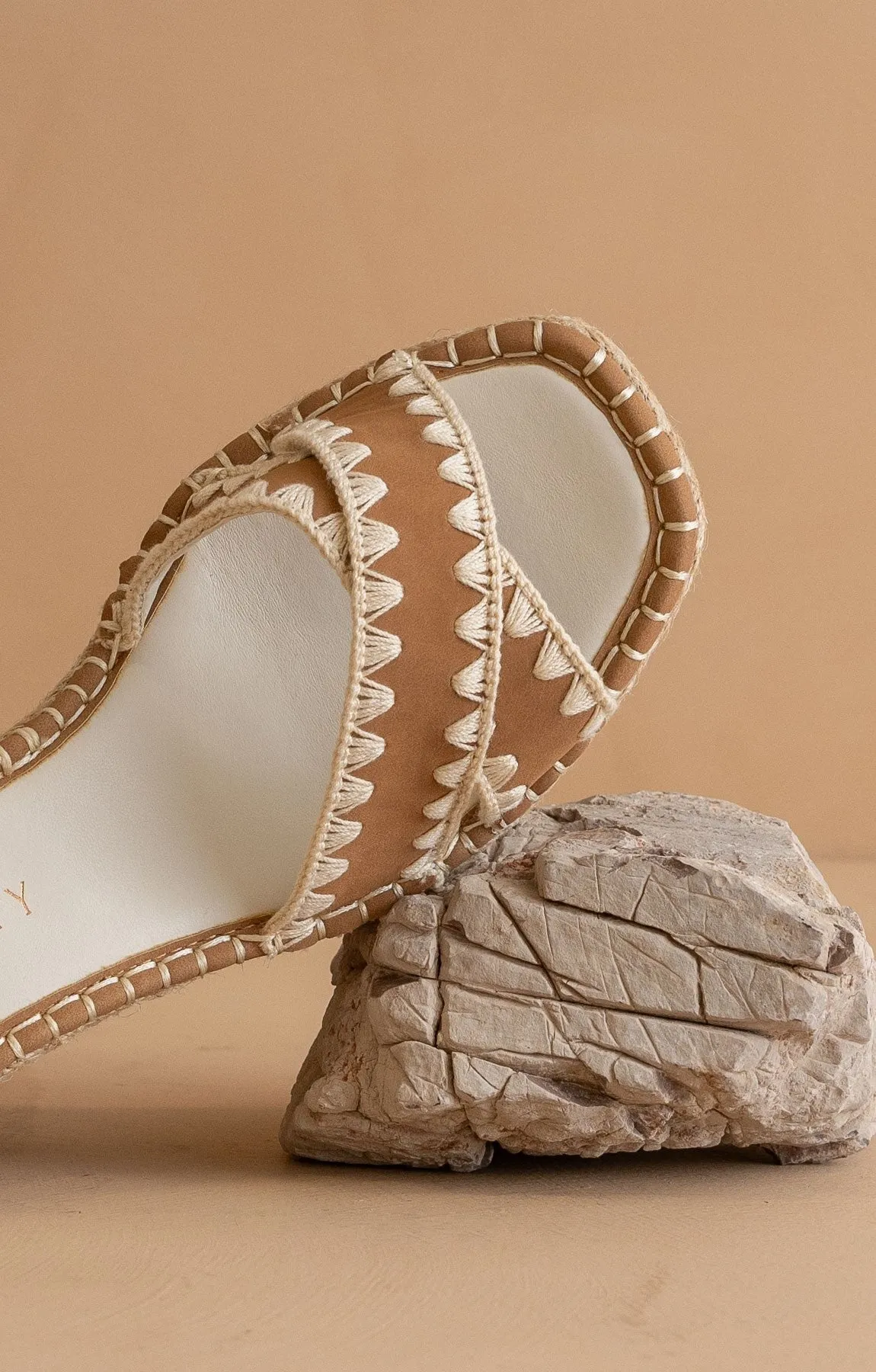 The Essie Espadrille Slide with Embroidered Straps