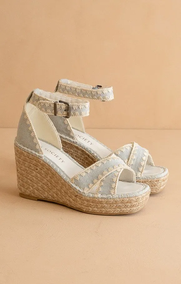 The Essie Espadrille Slide with Embroidered Straps
