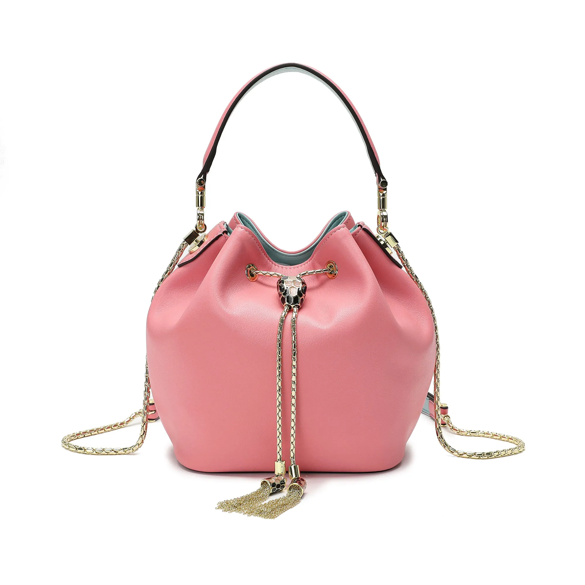 Tiffany & Fred Smooth Leather Drawstring Bag