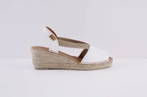 TONI PONS - TEIDE LOW WEDGE ELASTIC STRAP SANDAL - WHITE