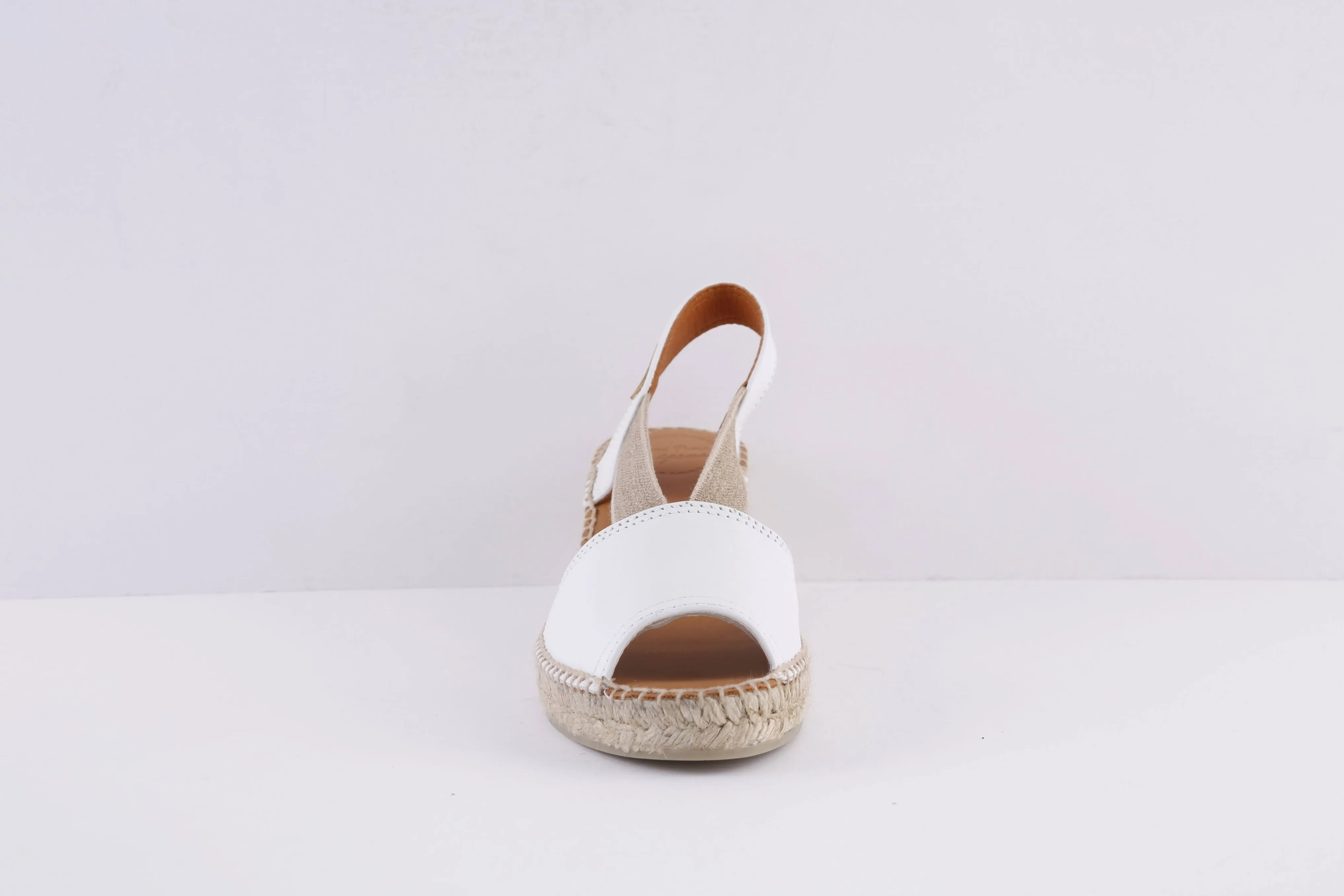 TONI PONS - TEIDE LOW WEDGE ELASTIC STRAP SANDAL - WHITE