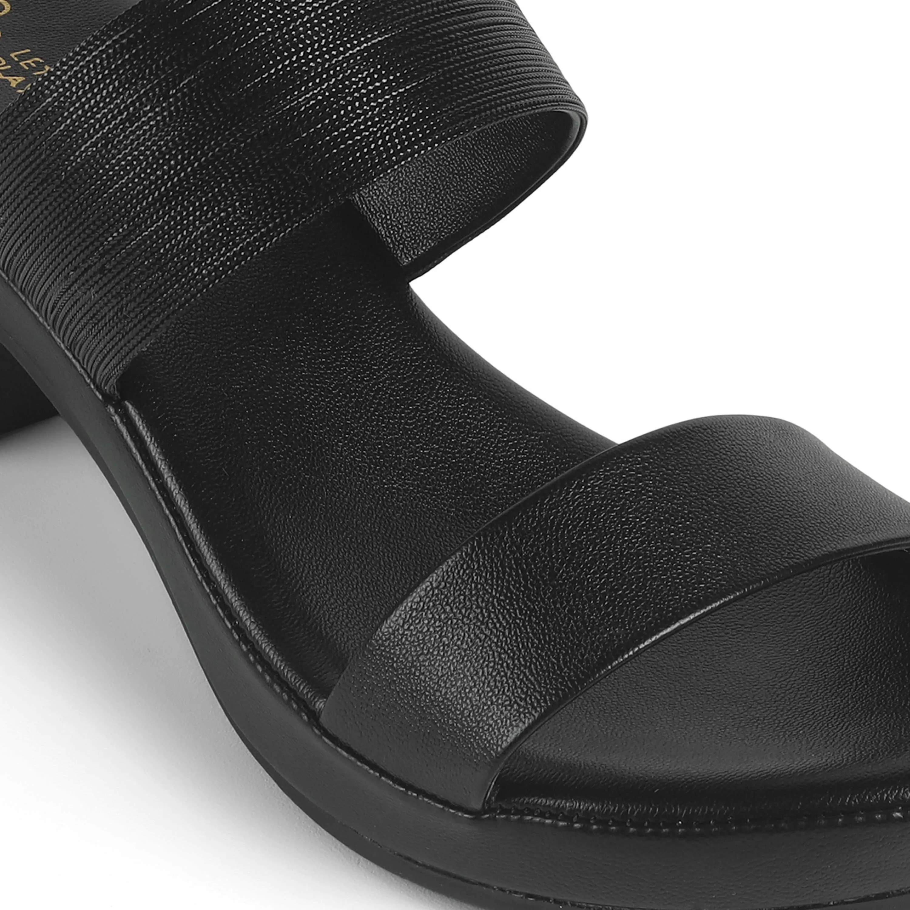 Tresmode Glo Black Women's Dress Block Heel Sandals