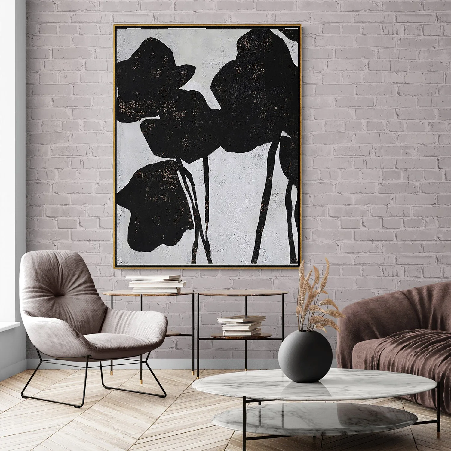 Vertical Abstract Flowers Painting H132V