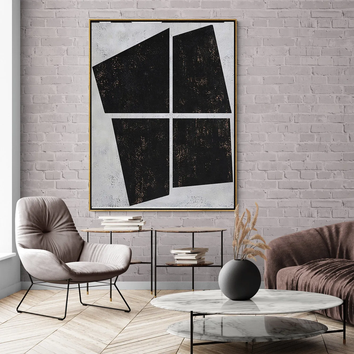 Vertical Minimal Geometric Painting H74V