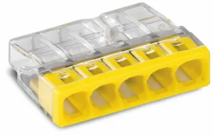 Wago 2273-205 5-Conductor Compact Push Wire Connector Terminal Block Yellow (100 Full Box)