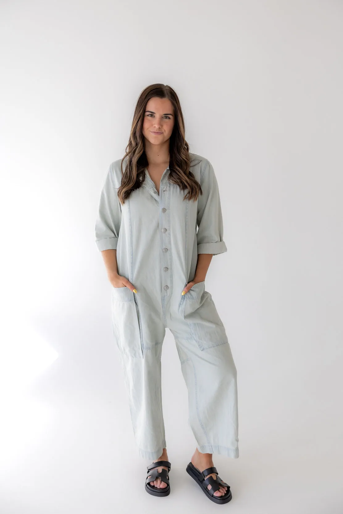 We The Free Margarita Jumpsuit | Light Blue Beam