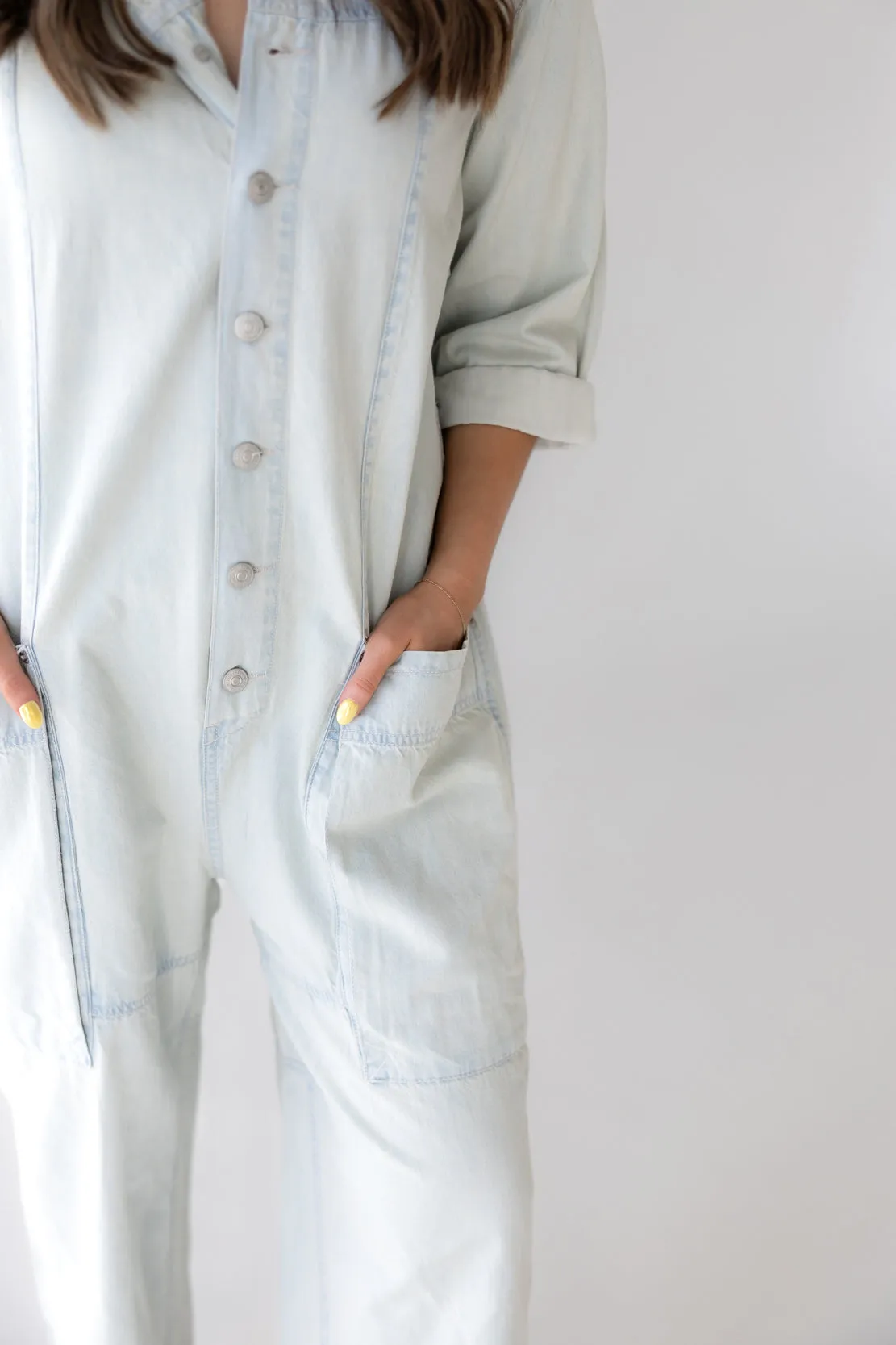 We The Free Margarita Jumpsuit | Light Blue Beam
