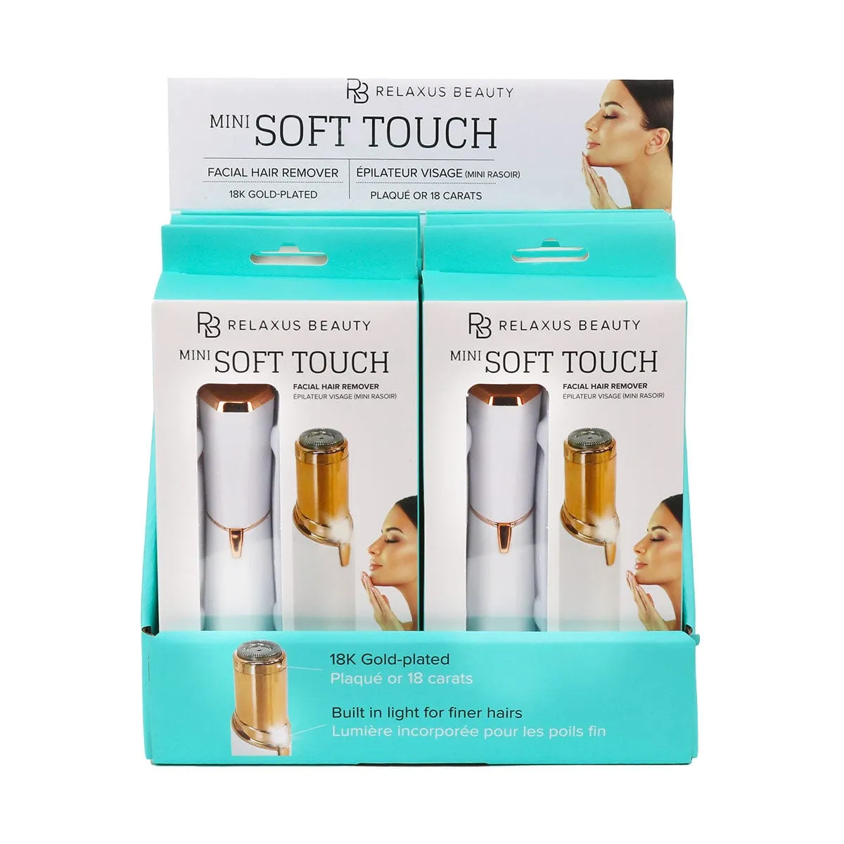 Wholesale Soft Touch Facial Hair Remover Displayer of 6