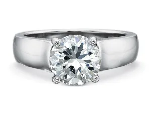 Wide Solitaire Engagement Ring