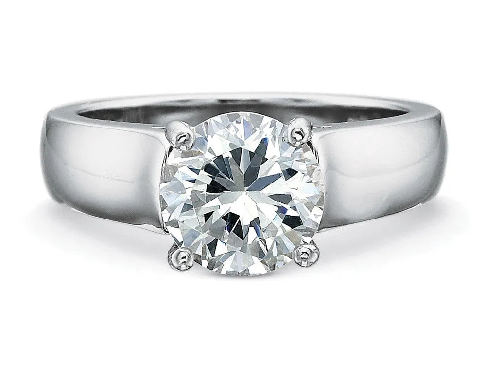 Wide Solitaire Engagement Ring