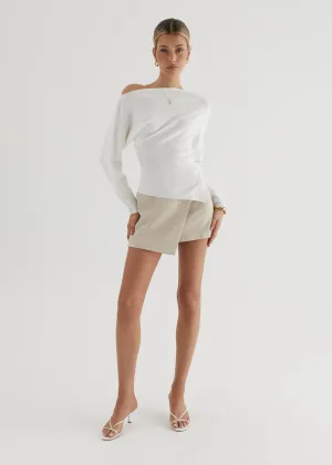 Willowly One Shoulder Knit Top - Off White