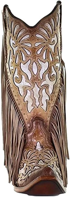 WOMEN'S CORRAL FRINGE WESTERN BOOTS C3766