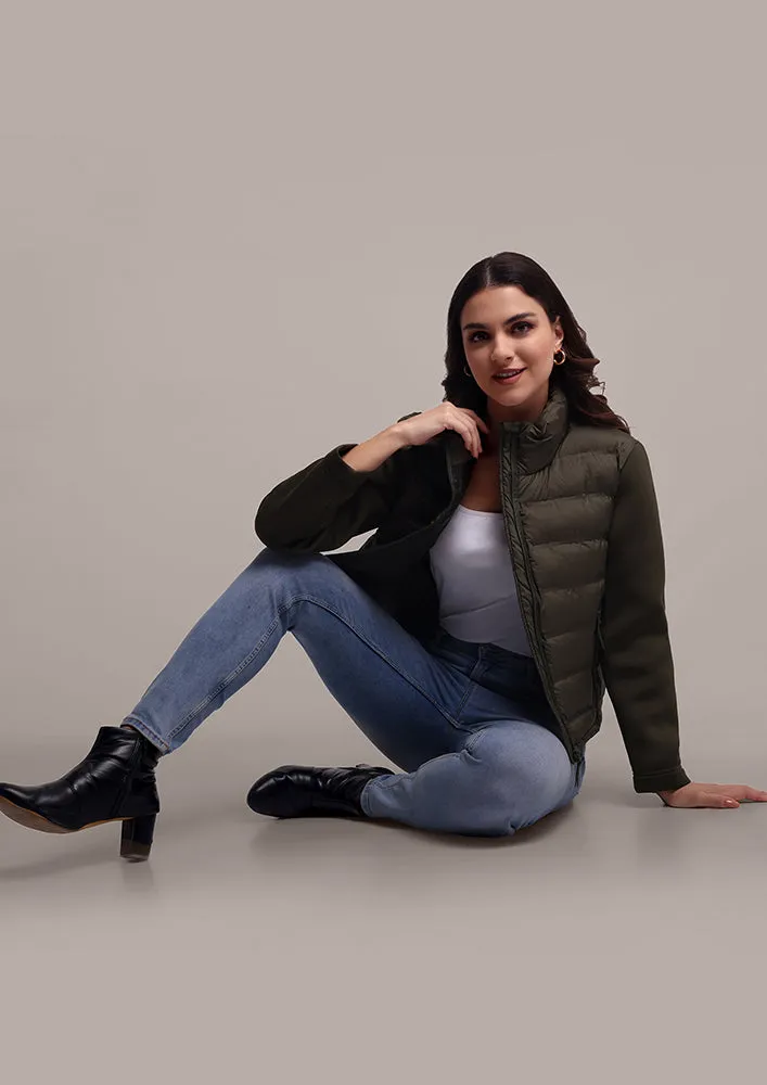 Women's Olive green Quilted Jacket