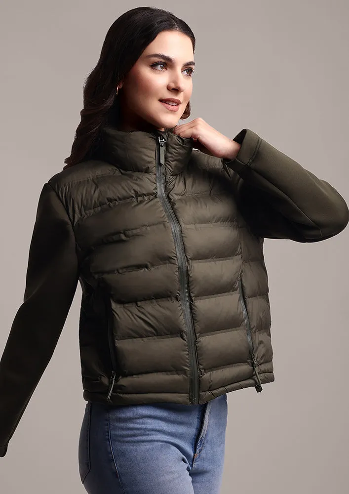 Women's Olive green Quilted Jacket