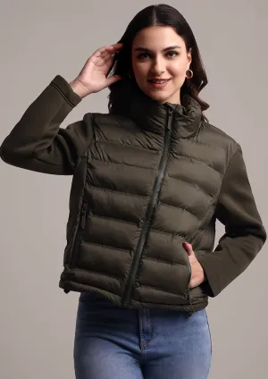 Women's Olive green Quilted Jacket