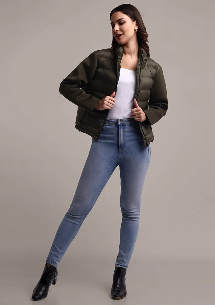 Women's Olive green Quilted Jacket