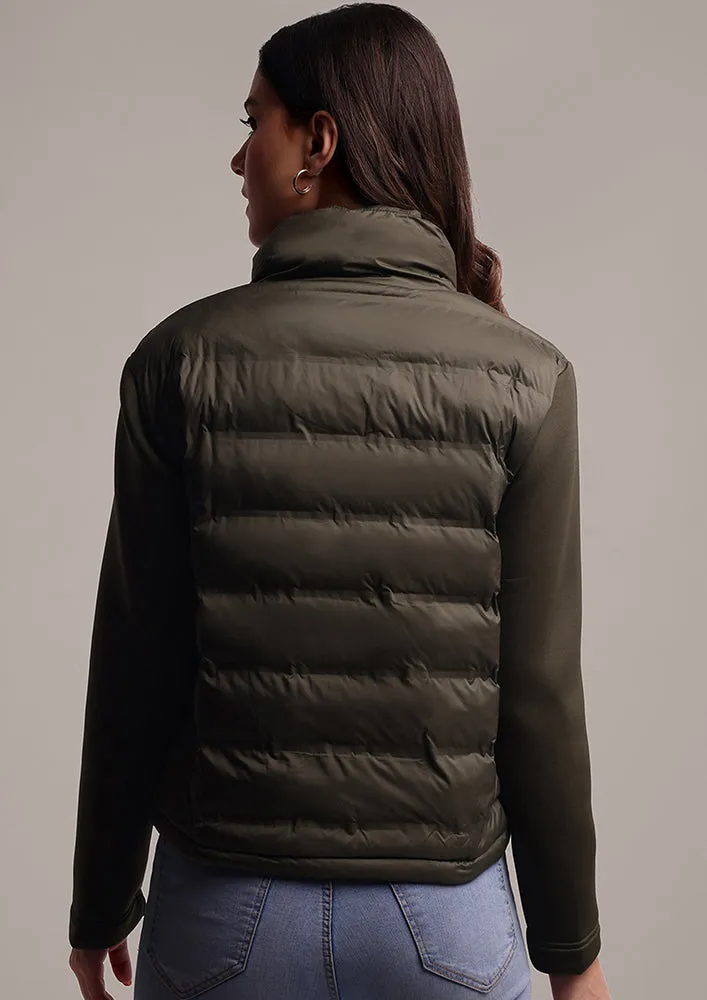 Women's Olive green Quilted Jacket